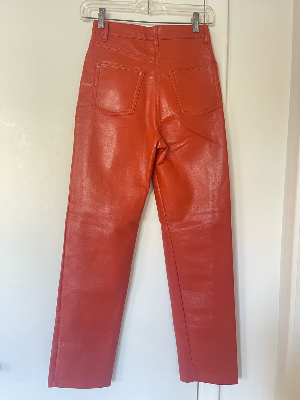 Aritzia Wilfred Melina Straight Leg High Waisted Leather Pants - Picture 4 of 5